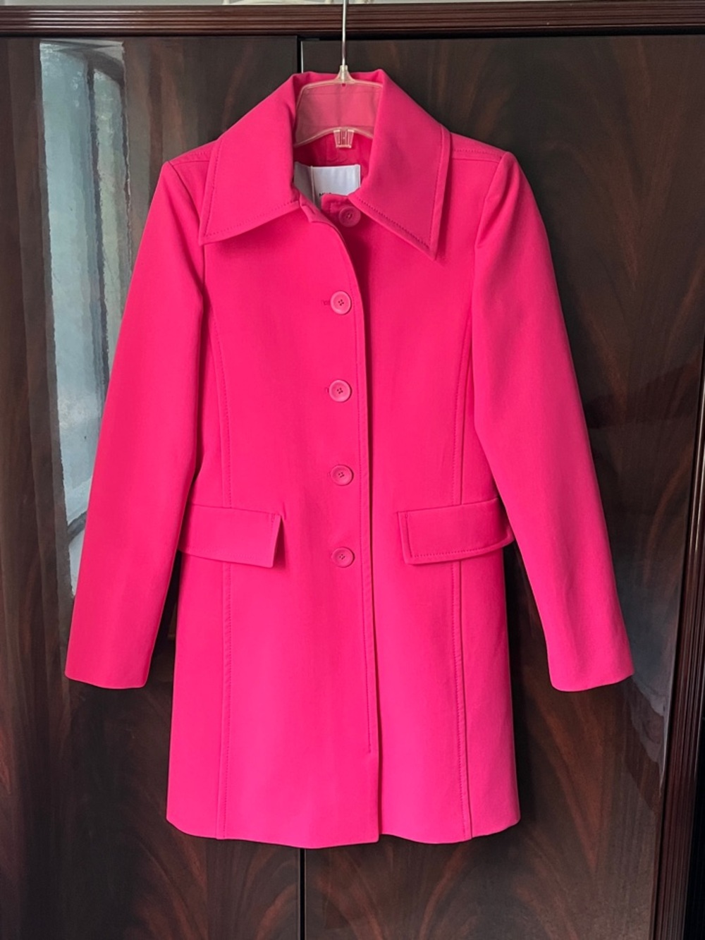 Mango Hot Pink Single-Breasted Spring Coat